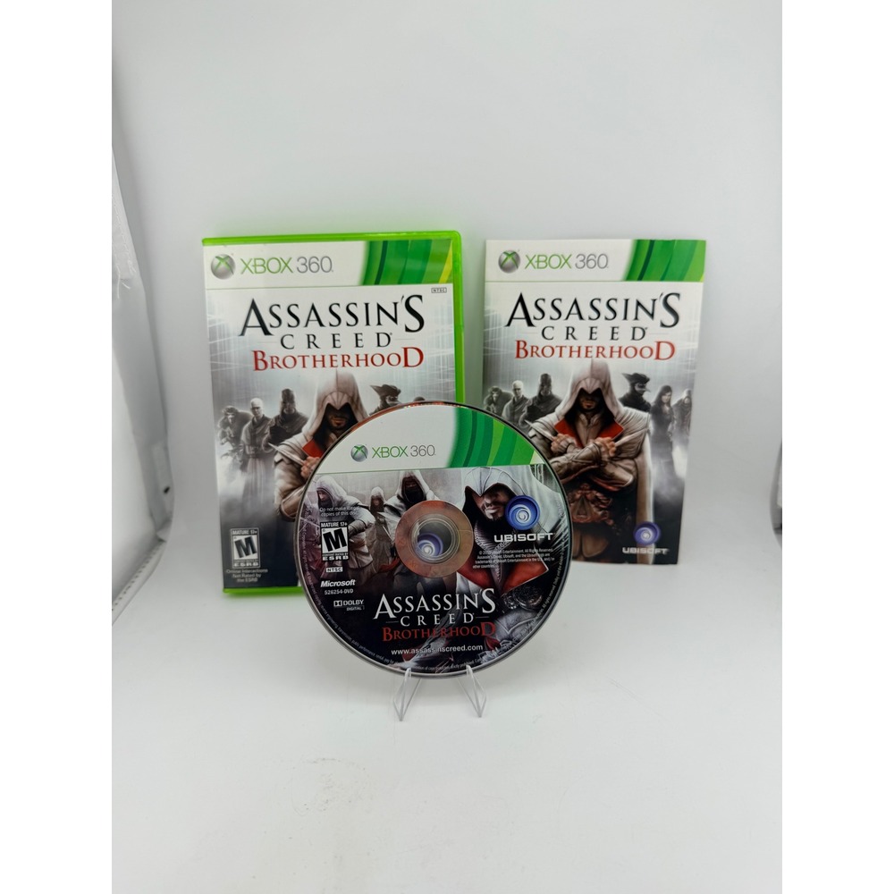 Assassins Creed Brotherhood Microsoft Xbox 360 Game 2010 CIB NTSC 526254-DVD